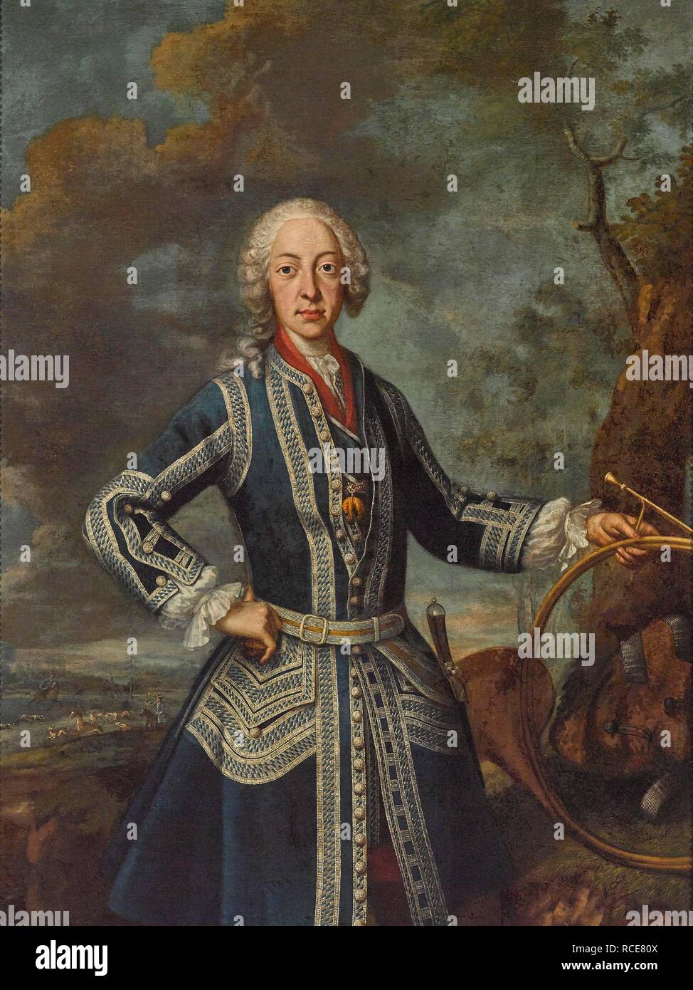 Maximilien III Joseph (1727-1777), électeur de Bavière, à la chasse de robe. Musée : collection privée. Auteur : DESMAREES, GEORGE. Banque D'Images