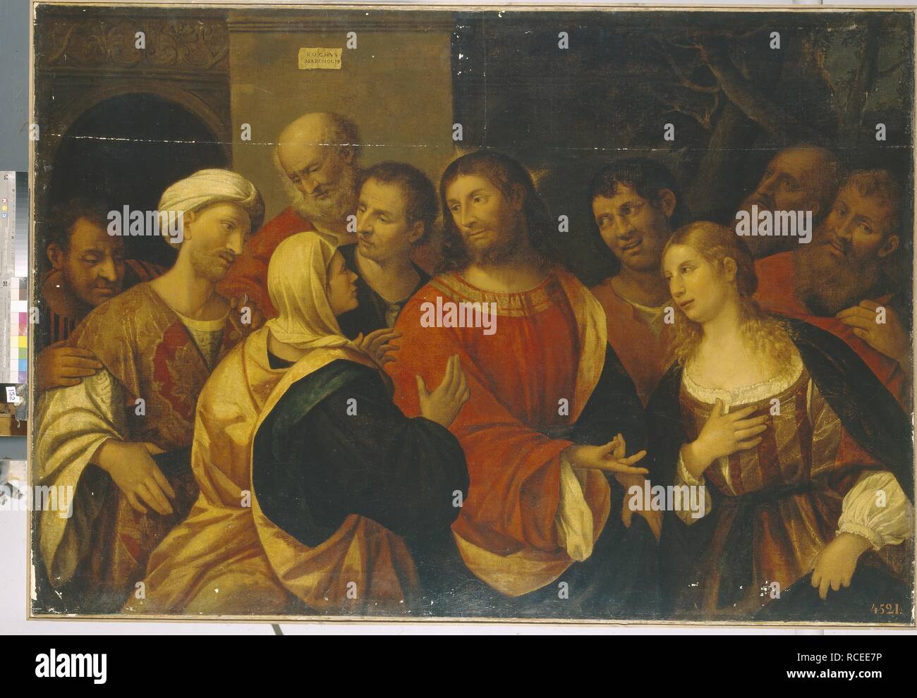 Le Christ dans la maison de Marthe et Marie. Musée : Etat de l'Ermitage, Saint-Pétersbourg. Auteur : Marconi, Rocco. Banque D'Images
