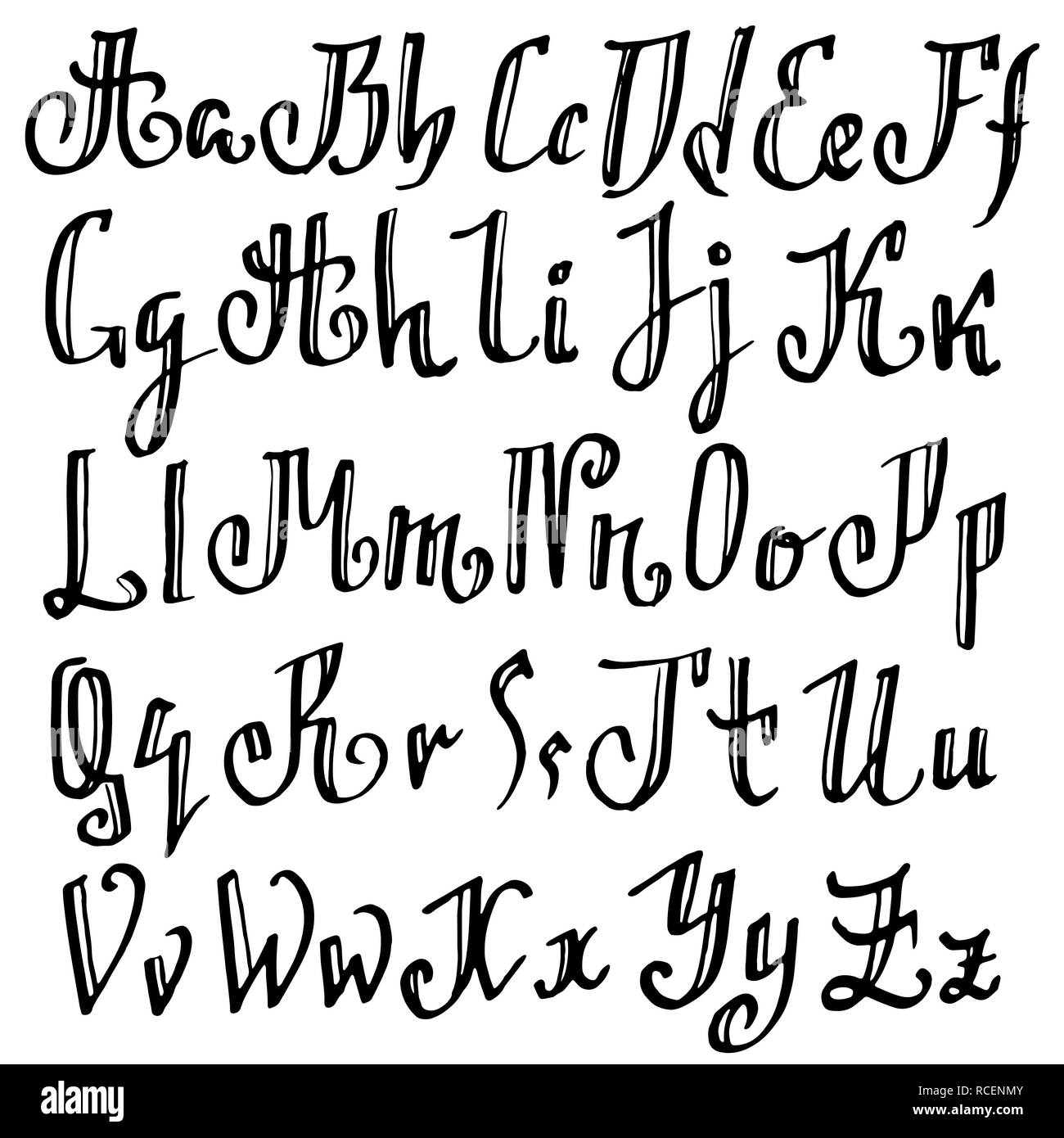 Grunge vieux pen gothic. Blackletter script. Vector illustration. Illustration de Vecteur