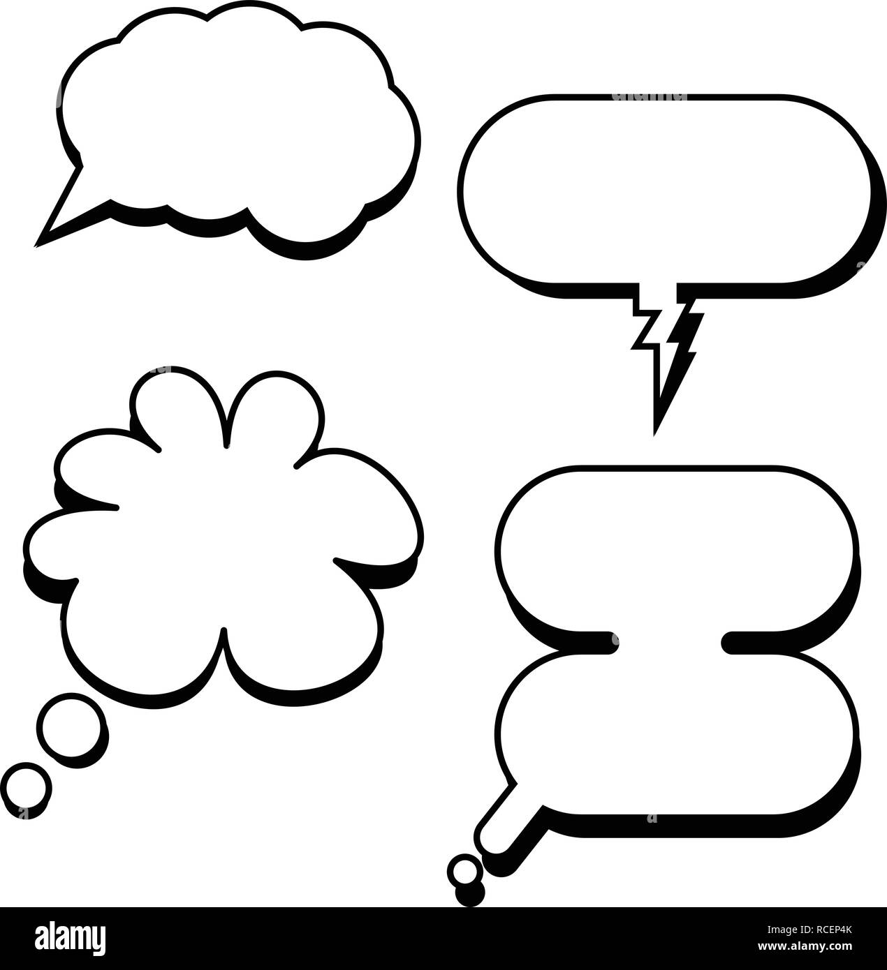 Cartoon classic bulles de texte vector.Comic avec bulles de dialogue vide.Set d'expression de texte. Illustration de Vecteur Cartoon classic bulles de texte vector.Comic avec bulles de dialogue vide.Set d'expression de texte. Illustration de Vecteur