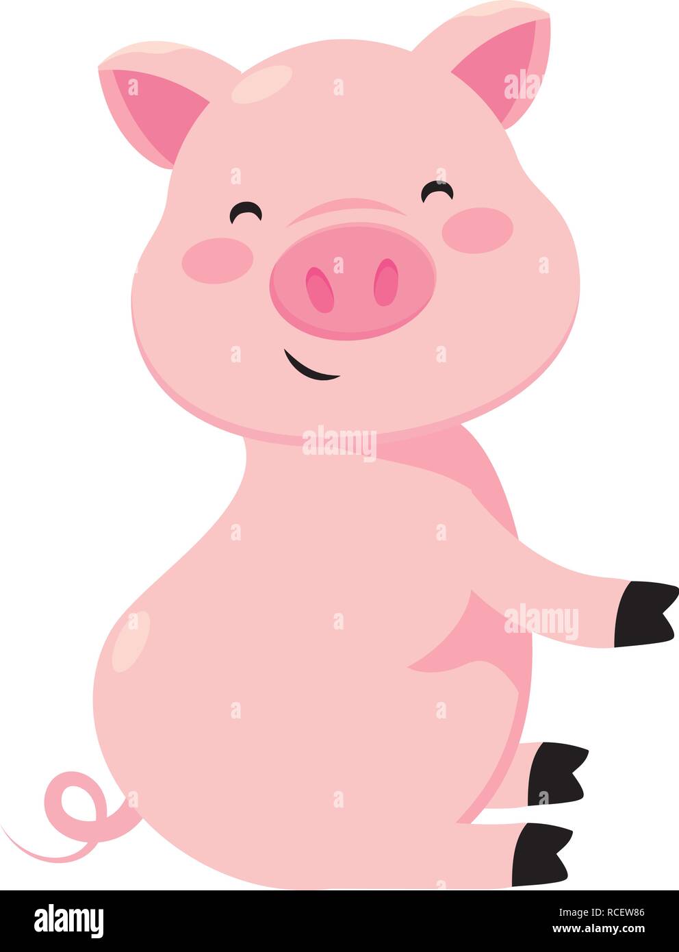 L'icône souriante de porc Illustration de Vecteur