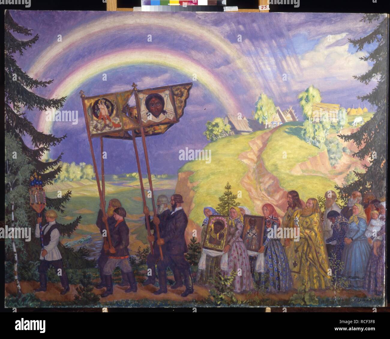 Procession de Pâques. Musée : Musée d'art de l'état de la République de Tchouvachie, Tcheboksary. Auteur : Boris Koustodiev, Michaylovich. Banque D'Images