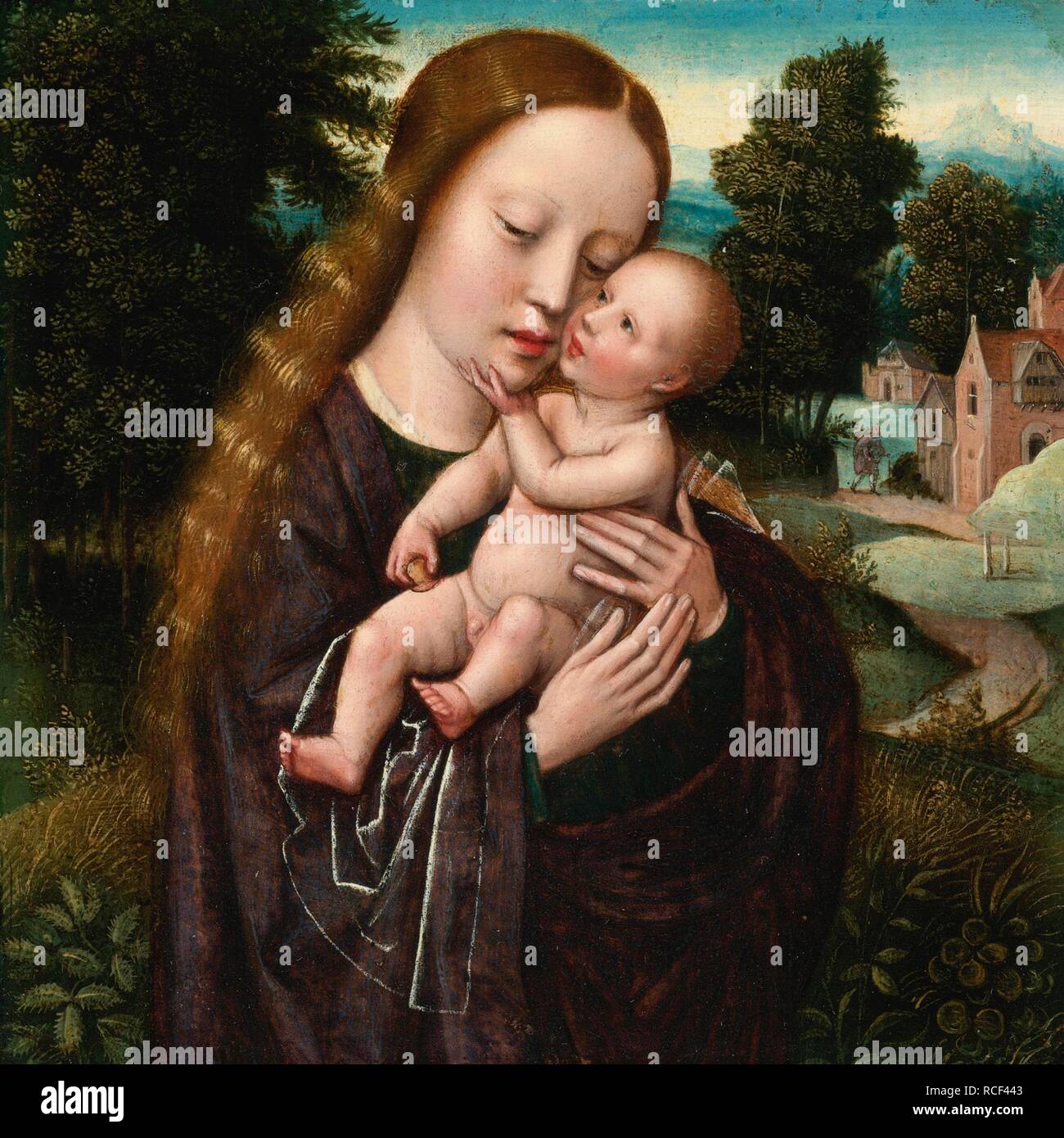 Vierge à l'enfant. Musée : collection privée. Auteur : BENSON, AMBROSIUS. Banque D'Images