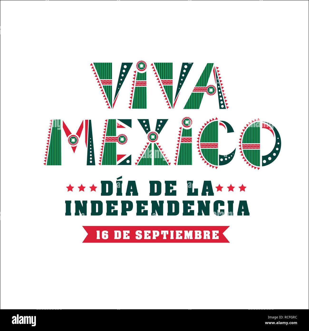Le jour de l'indépendance du Mexique, carte fête nationale banner Illustration de Vecteur