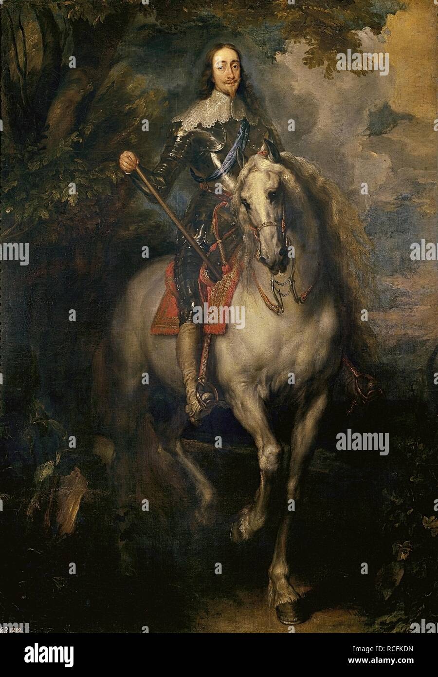 Portrait équestre de Charles I (Charles I à cheval). Musée : Musée du Prado, Madrid. Auteur : Van Dyck, Anthony. Banque D'Images