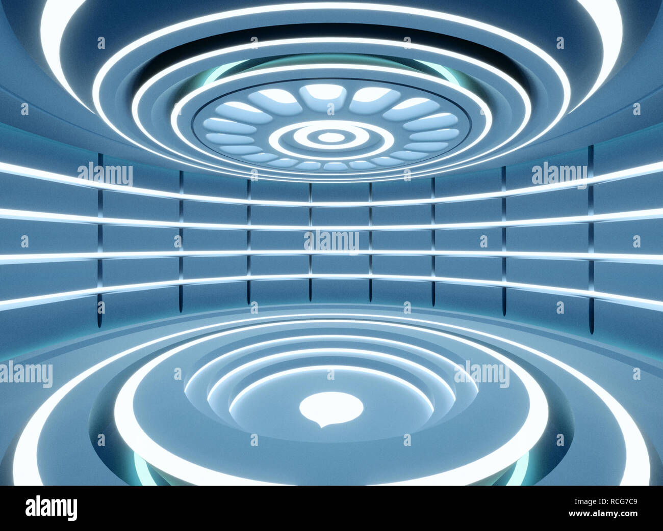 L'avenir de la technologie moderne d'information concept intérieur Sci-fi Banque D'Images