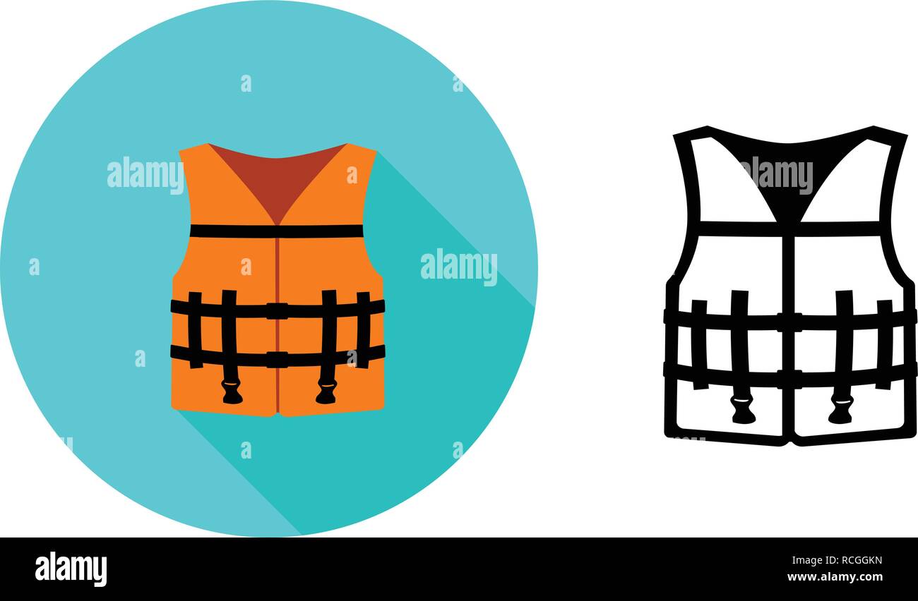 Gilet en icône style plat, vector art design Illustration de Vecteur