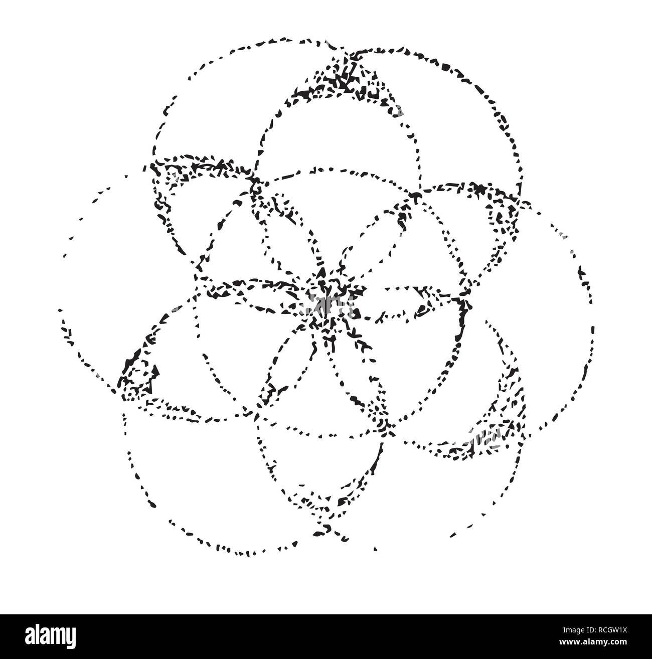 Motif De La Fleur De Vie Dans Le Style Ddotwork Idée De