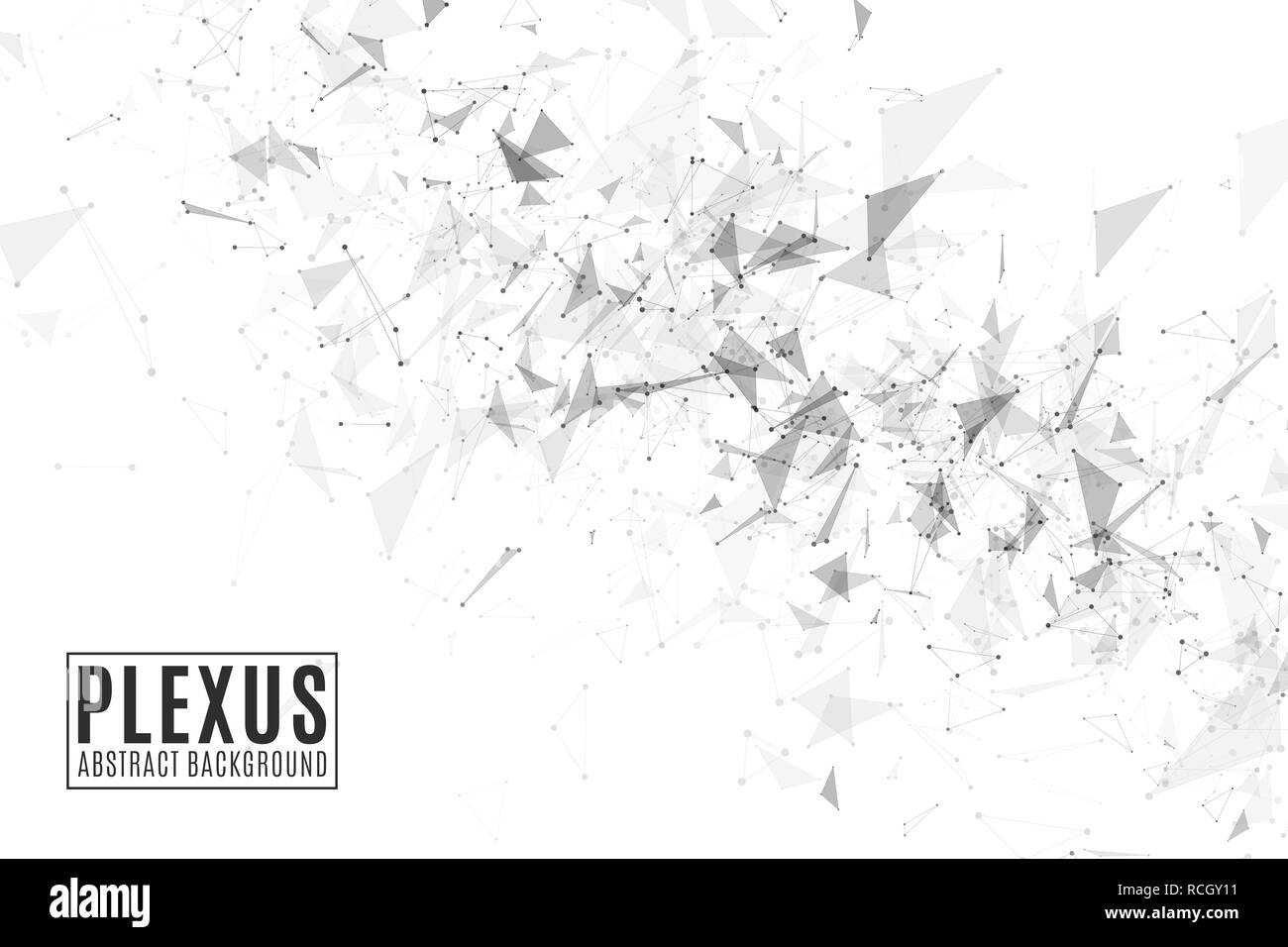 Résumé fond Plexus pour votre conception. Géométrie futuriste moderne. Triangles volants isolé sur fond blanc. Triangles connectés. Ba en sciences Illustration de Vecteur