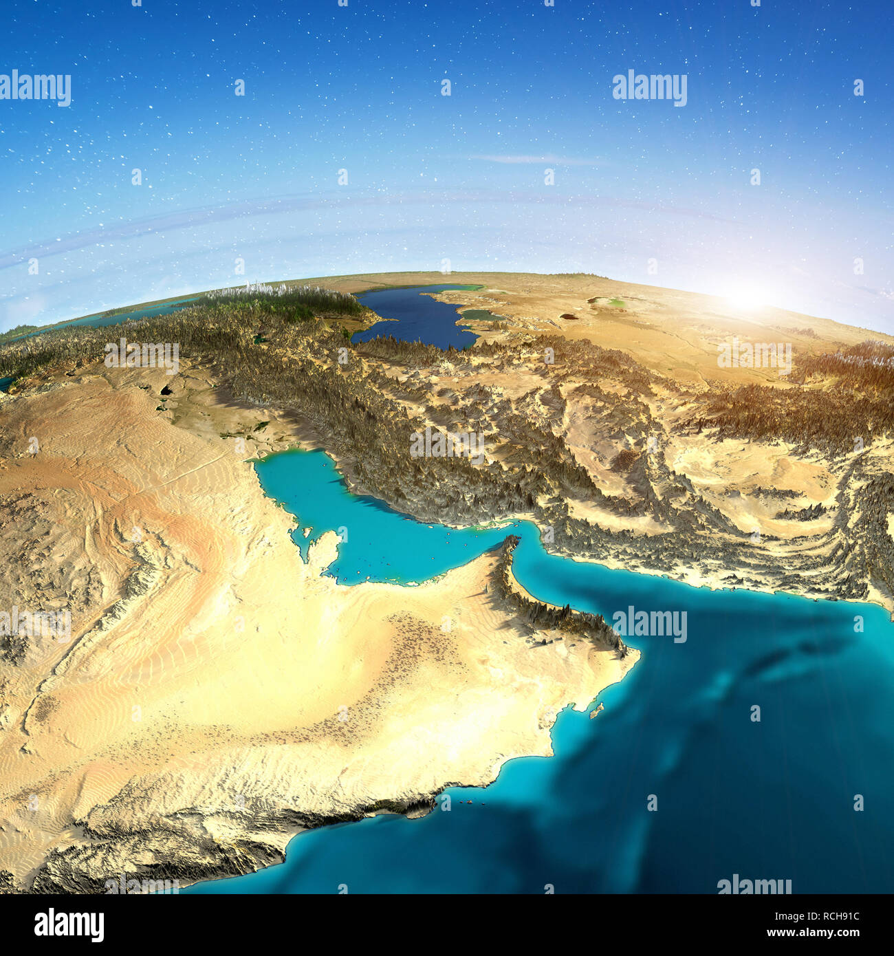 Carte du Moyen-Orient Banque D'Images