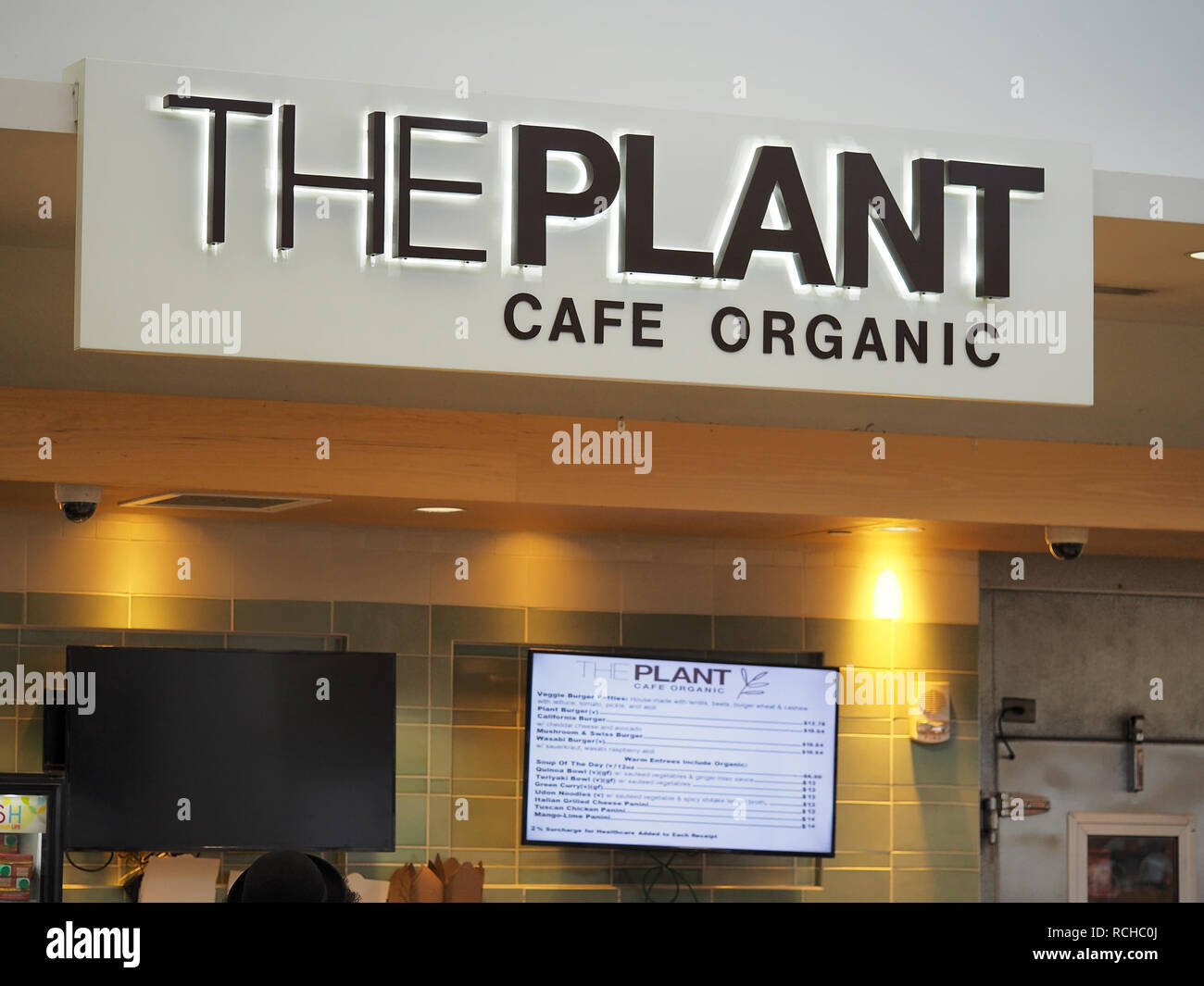 ThePlant organique café à l'Aéroport International de San Francisco, août 2018 Banque D'Images