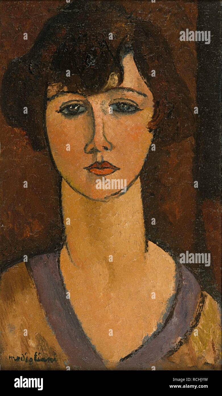 Portrait d'Élisabeth Fuss-Amoré. Musée : collection privée. Auteur : Modigliani, Amedeo. Banque D'Images