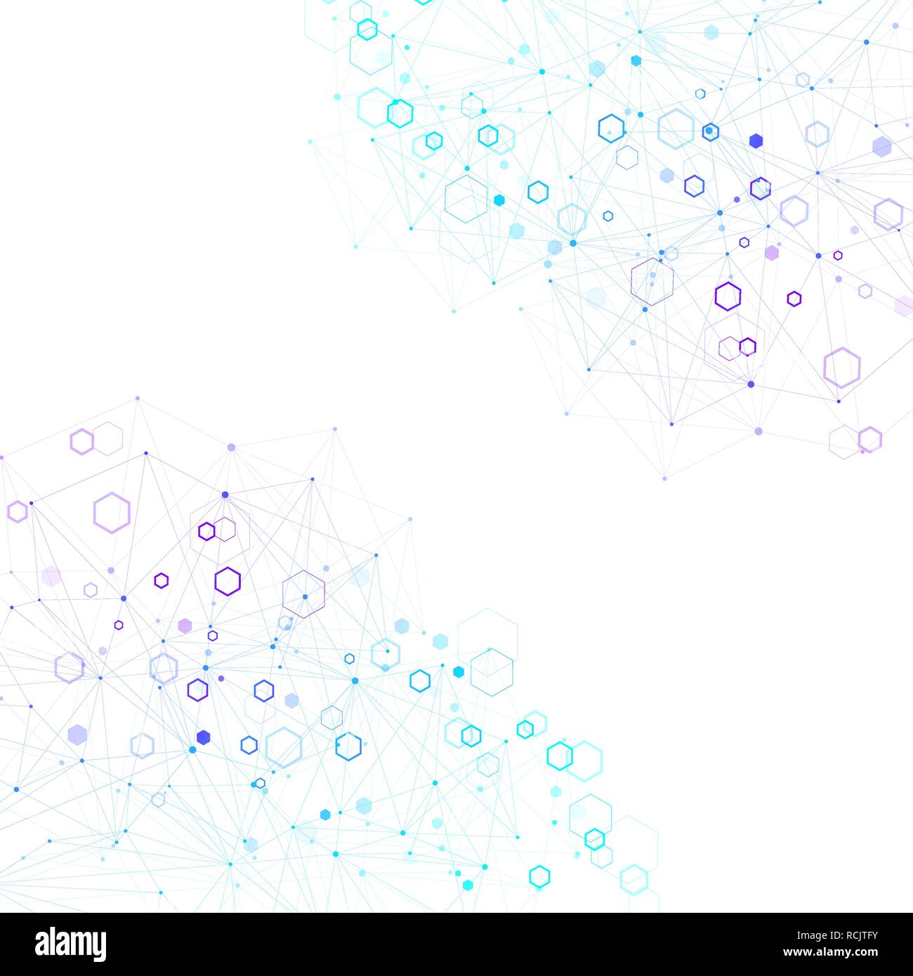 Résumé Contexte La recherche médicale de l'ADN, molécule, la génétique, l'ADN du génome, la chaîne. L'analyse génétique concept art avec hexagones, lignes, points. Concept de réseau de biotechnologie, molécule vector illustration Illustration de Vecteur