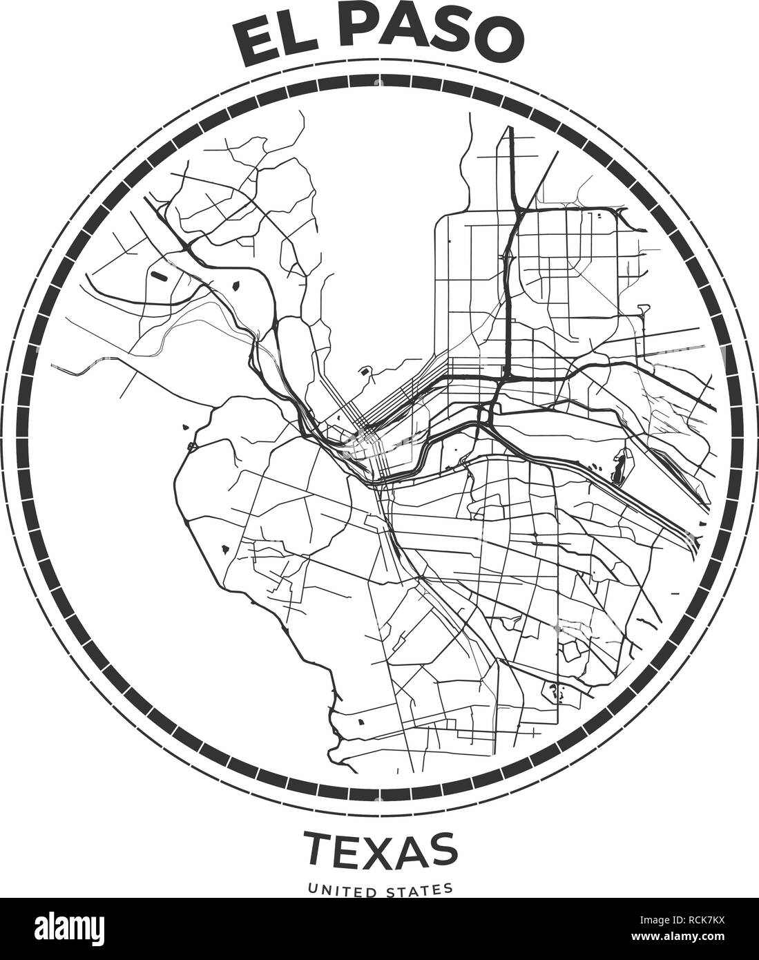 T-shirt badge carte d'El Paso, Texas. Tee shirt print typographie label emblème badge. Vector illustration Illustration de Vecteur