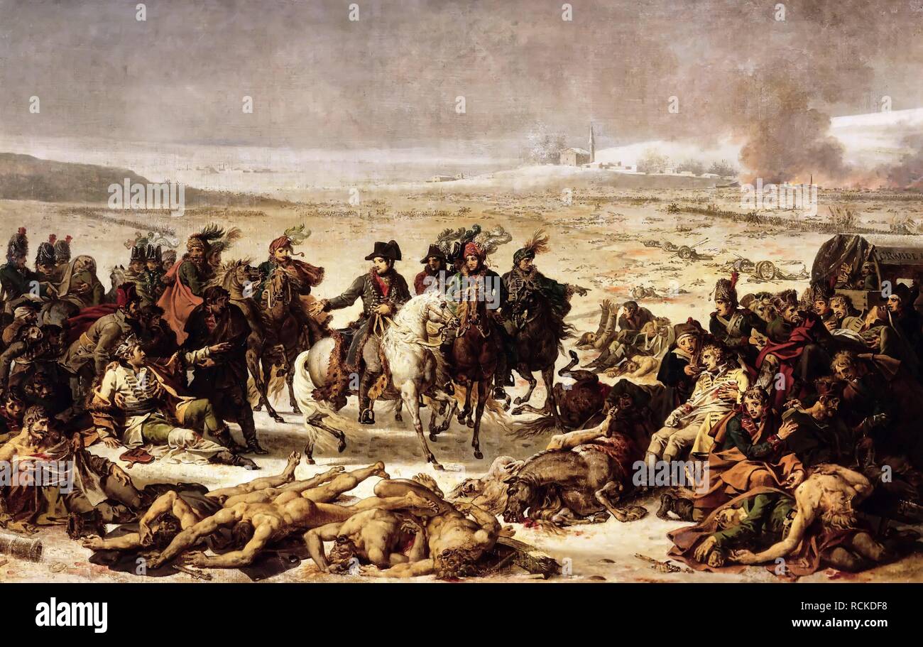 Napoléon sur le champ de Bataille d'Eylau (9 février 1807