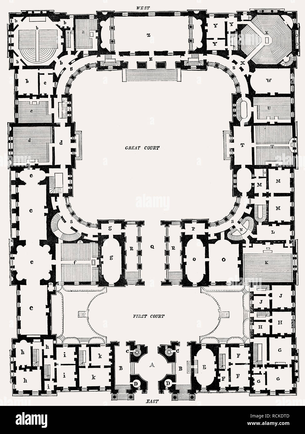 Plan général, Université, Édimbourg, Écosse, 19e siècle, Banque D'Images