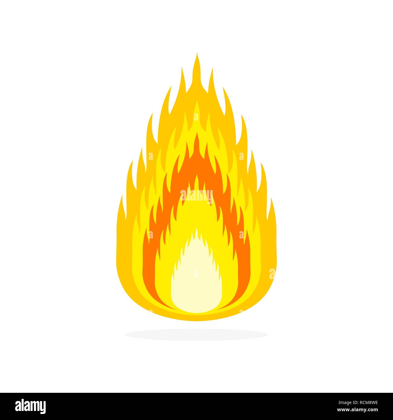 L'icône de feu isolés. Vector illustration. Signe de feu en version plate. Illustration de Vecteur