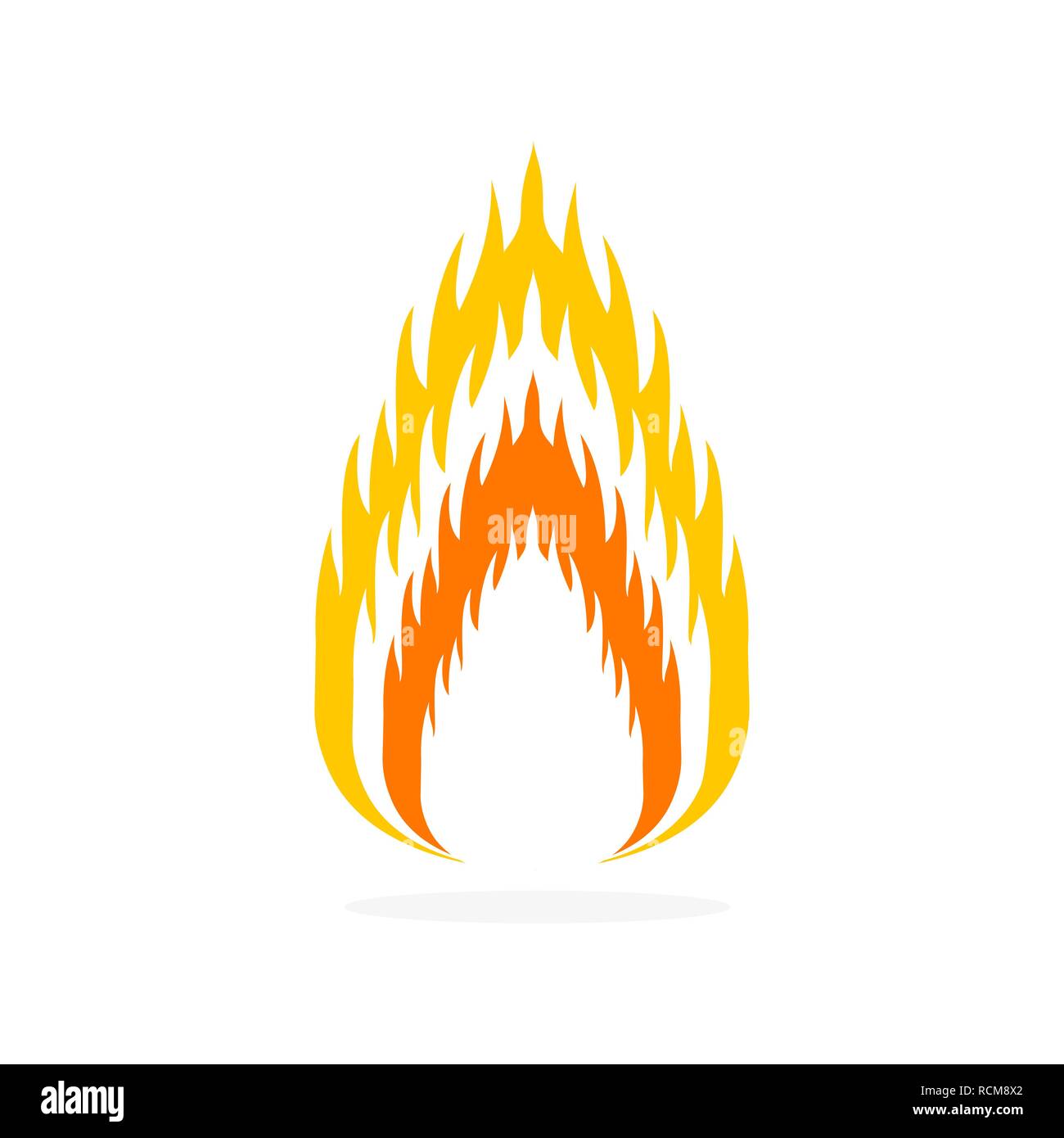 L'icône de feu isolés. Vector illustration. Signe de feu en version plate. Illustration de Vecteur