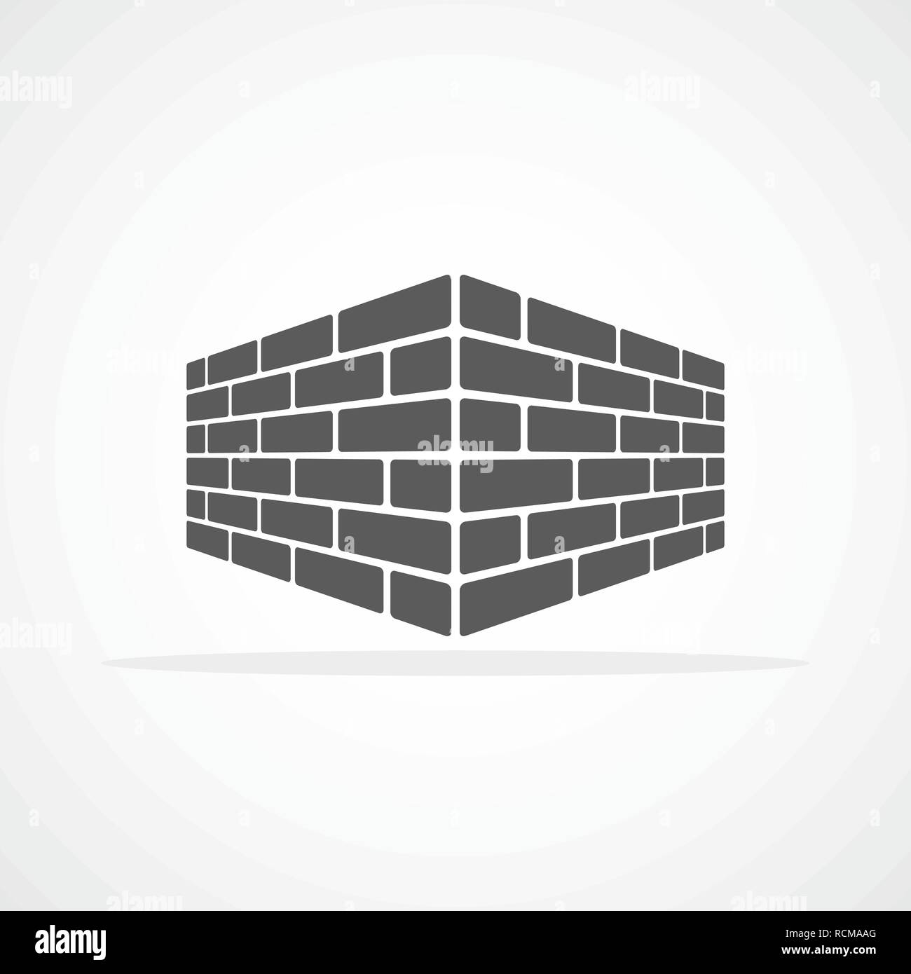 Mur de brique dans l'icône modèle plat. Vector illustration. Symbole de gris de la construction. Illustration de Vecteur