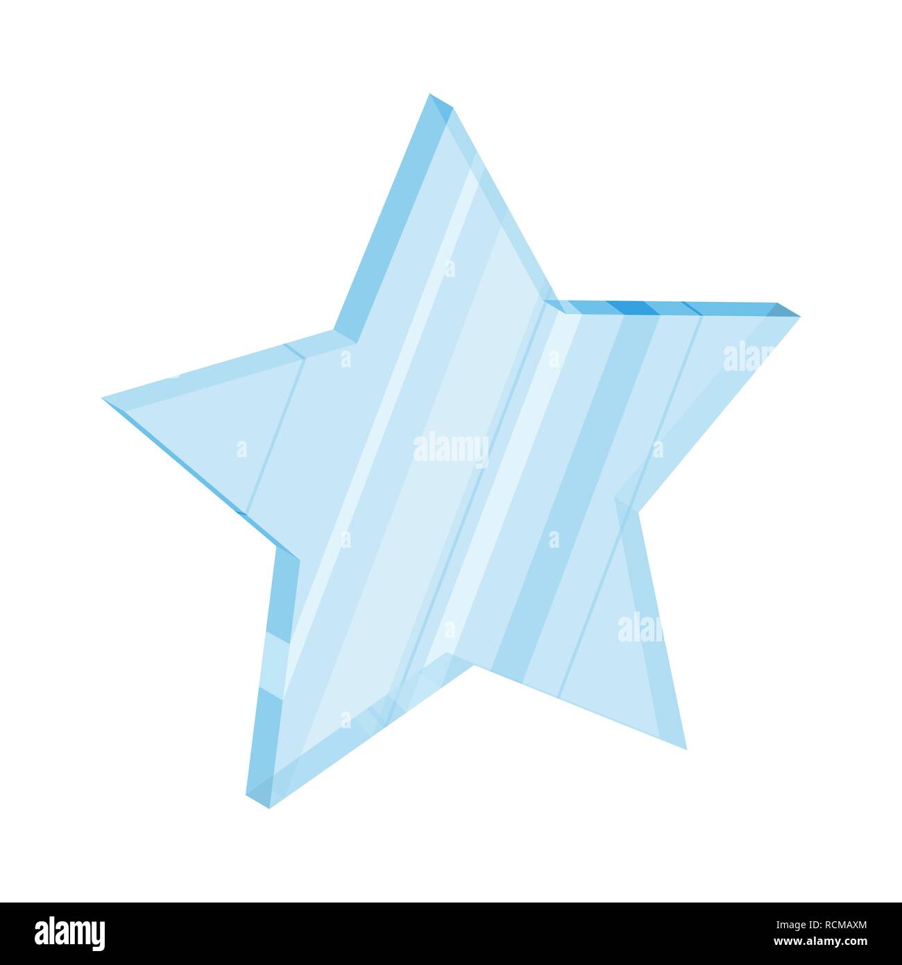 Icône en forme d'étoile en verre design plat. Vector illustration. Star isolé sur fond blanc Illustration de Vecteur