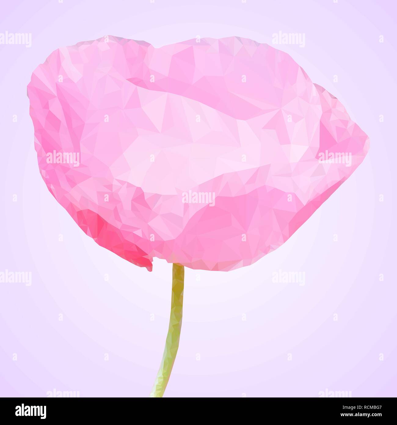 Belle fleur rose en basse style poly. Vector illustration. Fleur sur Triangle background Illustration de Vecteur