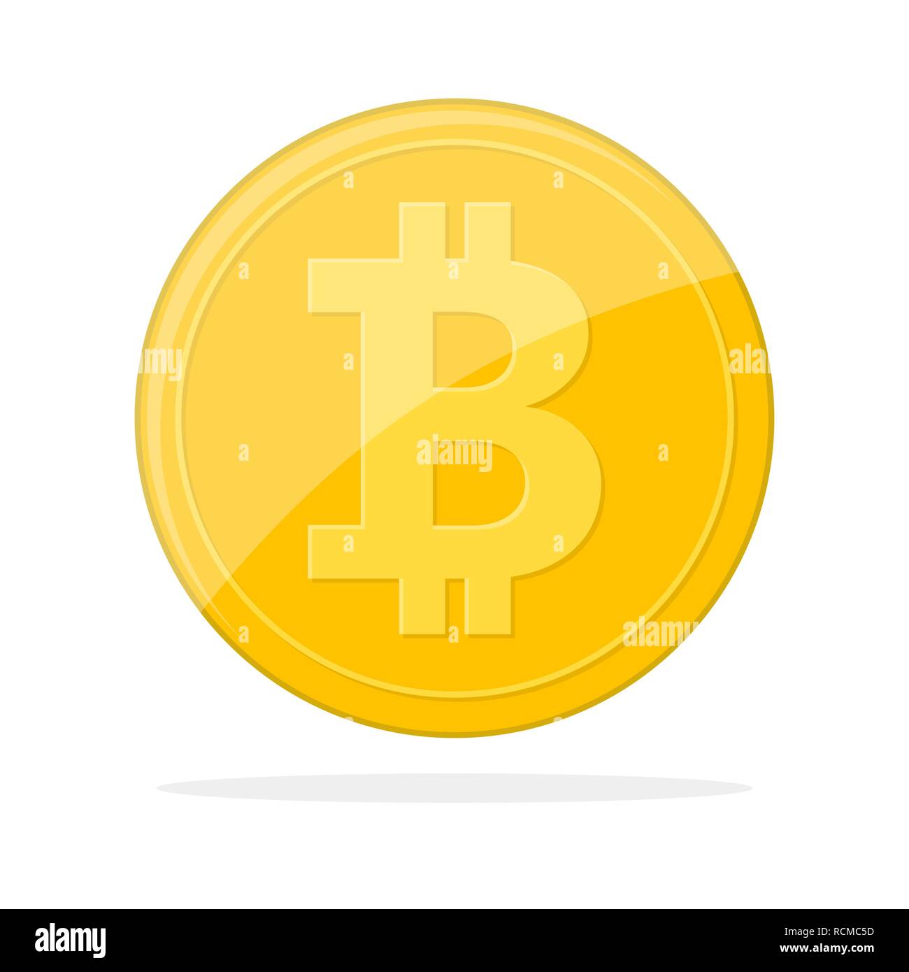 Bitcoin or monnaie. Vector illustration. En tant que symbole cryptocurrency Bitcoin, isolé sur fond blanc Illustration de Vecteur