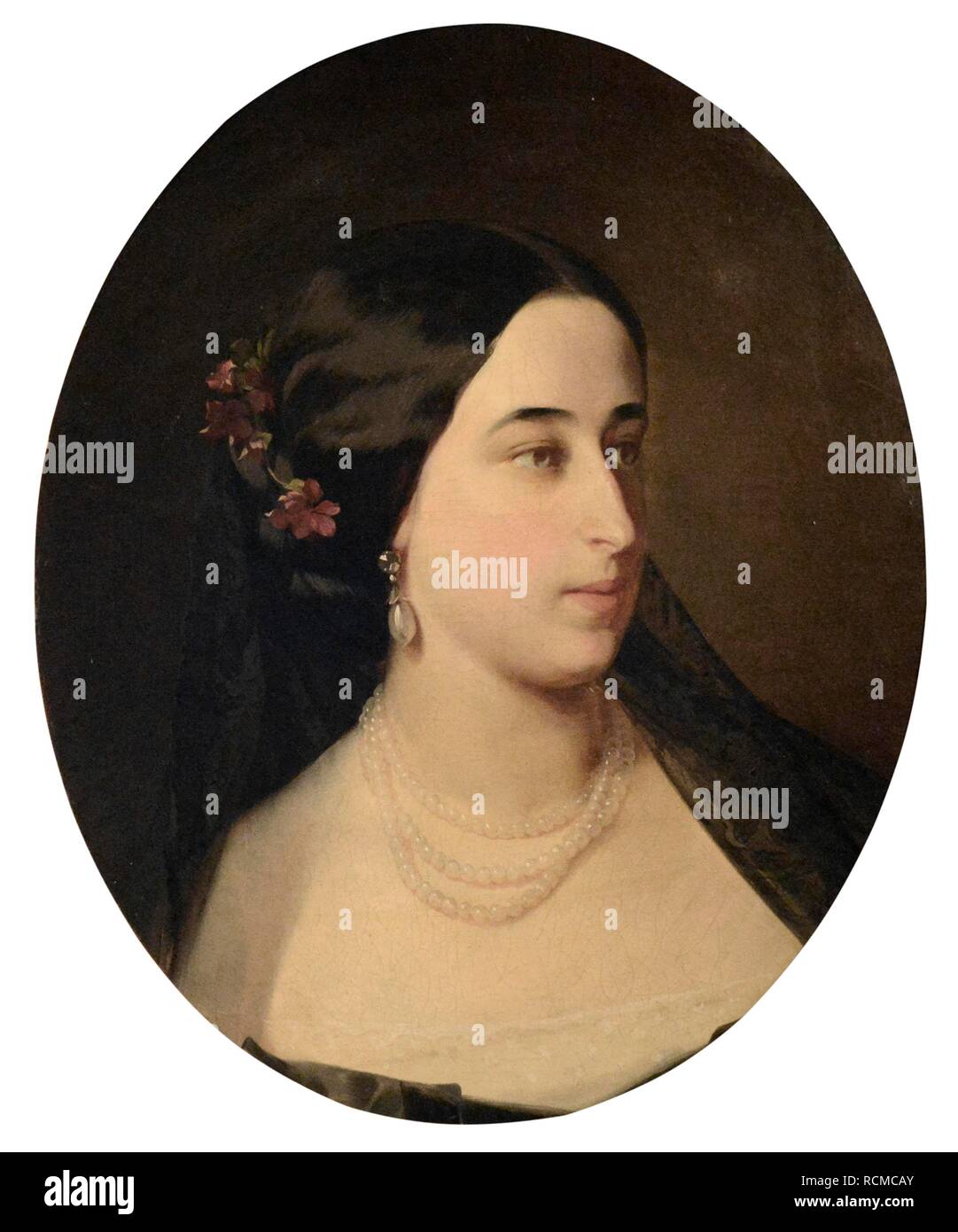 Portrait de Maria Alexandrovna Gartung (1832-1919), née Pushkina. Musée : Musée d'état de Léon Tolstoï, Moscou. Auteur : Makarov, Ivan Kosmich. Banque D'Images