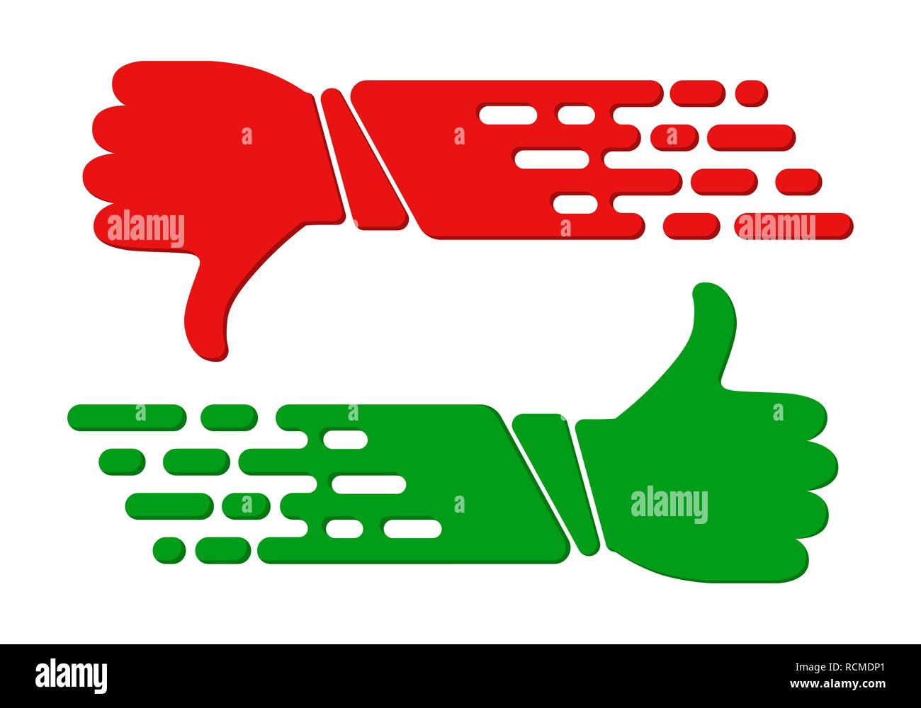 Pouce vers le haut et vers le bas des signes dans télévision design. Vector illustration. Aimez et n'aimez pas concept. Illustration de Vecteur