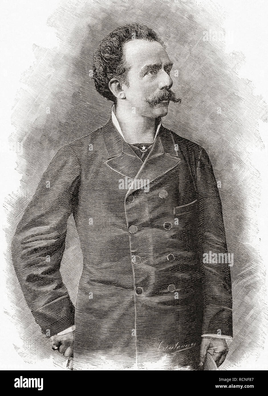 Francesco (Franco) Antonio Faccio, 1840 - 1891. Compositeur et chef d'orchestre italien. De la Ilustracion Artistica, publié 1887. Banque D'Images