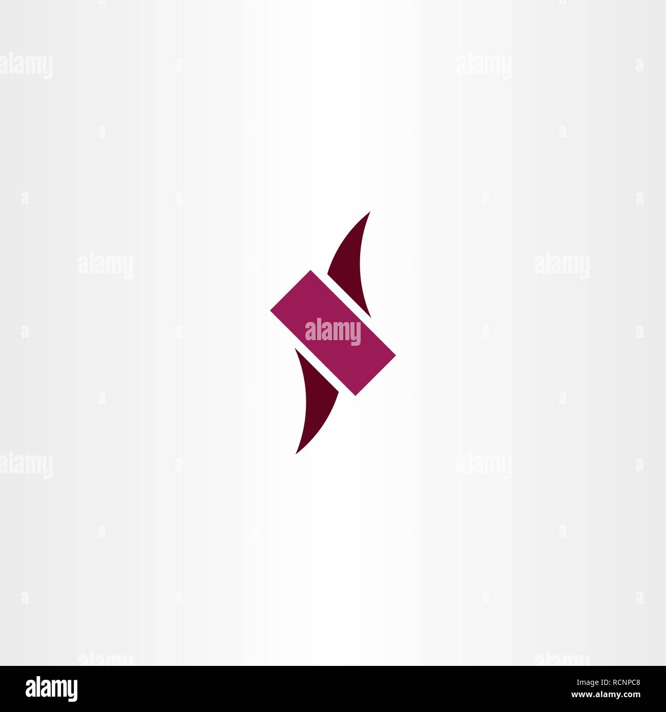 N magenta foncé lettre logo logotype design vecteur icône Illustration de Vecteur