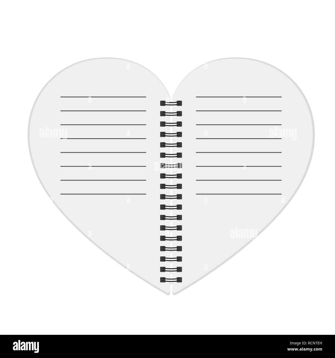 Ordinateur portable dans la forme du cœur, isolé. Vector illustration. Happy Valentines Day, de l'accueil carte papier. Illustration de Vecteur