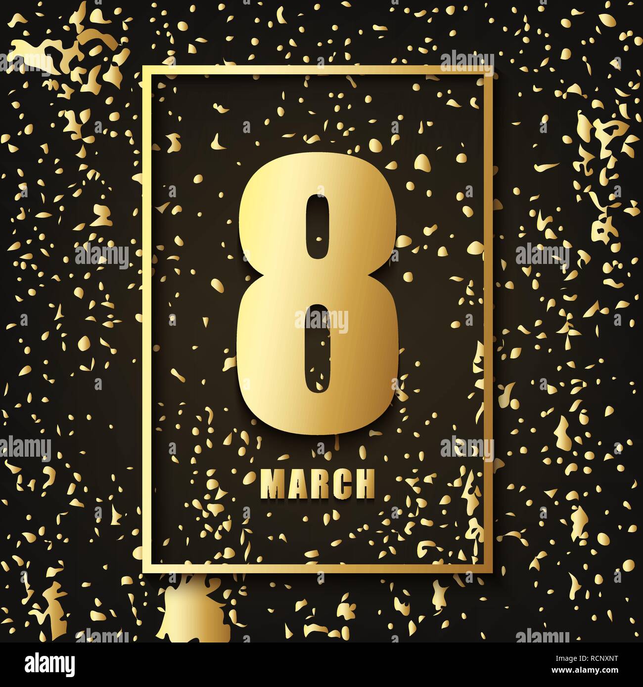 8 Mars Journee De La Femme Carte De Vœux Vector Illustration Carte De Fete De L Or Pour La Journee De La Femme Image Vectorielle Stock Alamy