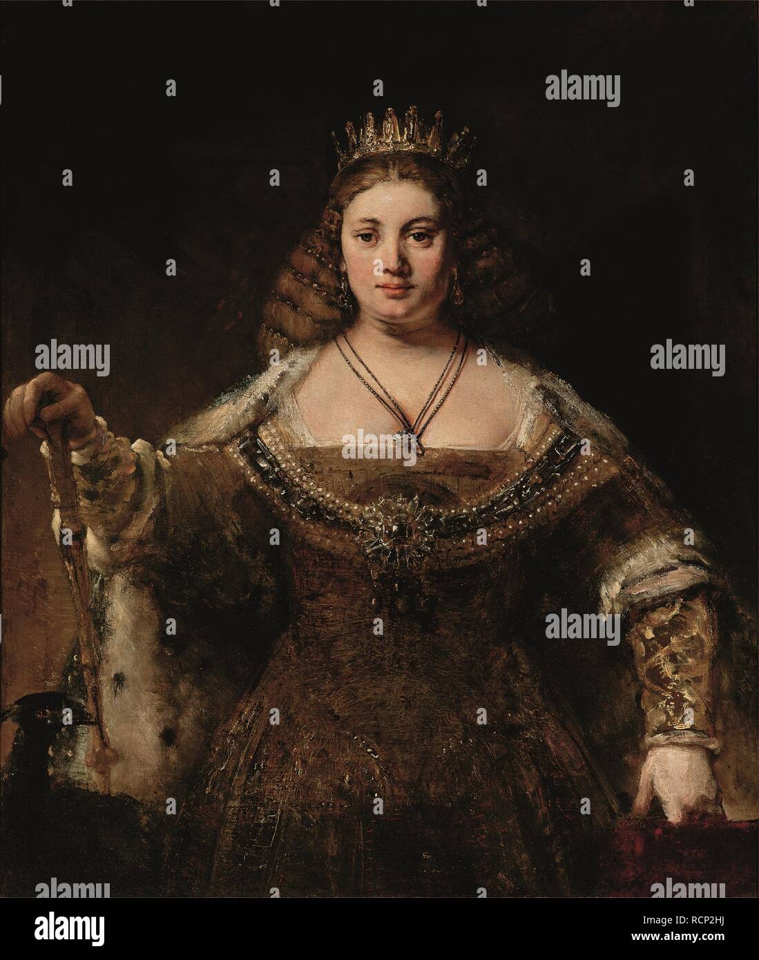 Juno. Musée : Hammer Museum de Los Angeles. Auteur : Rembrandt van Rhijn. Banque D'Images