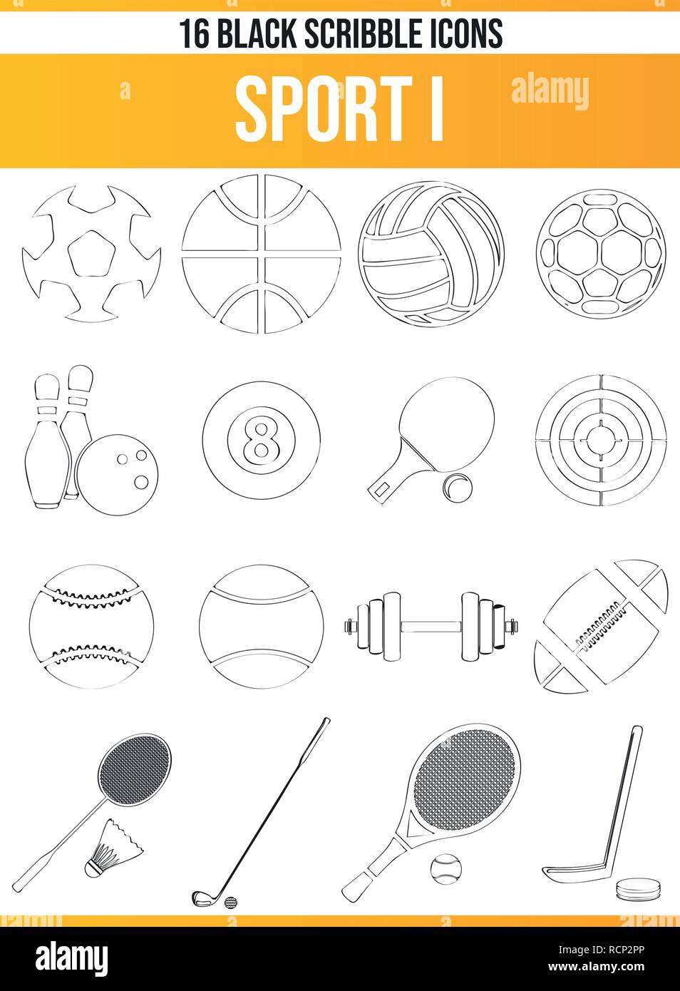 Pictogrammes noir / icônes sur le sport. Toute la collection est parfaite pour les gens créatifs et concepteurs qui ont besoin le thème du sport dans leur conception graphique Illustration de Vecteur