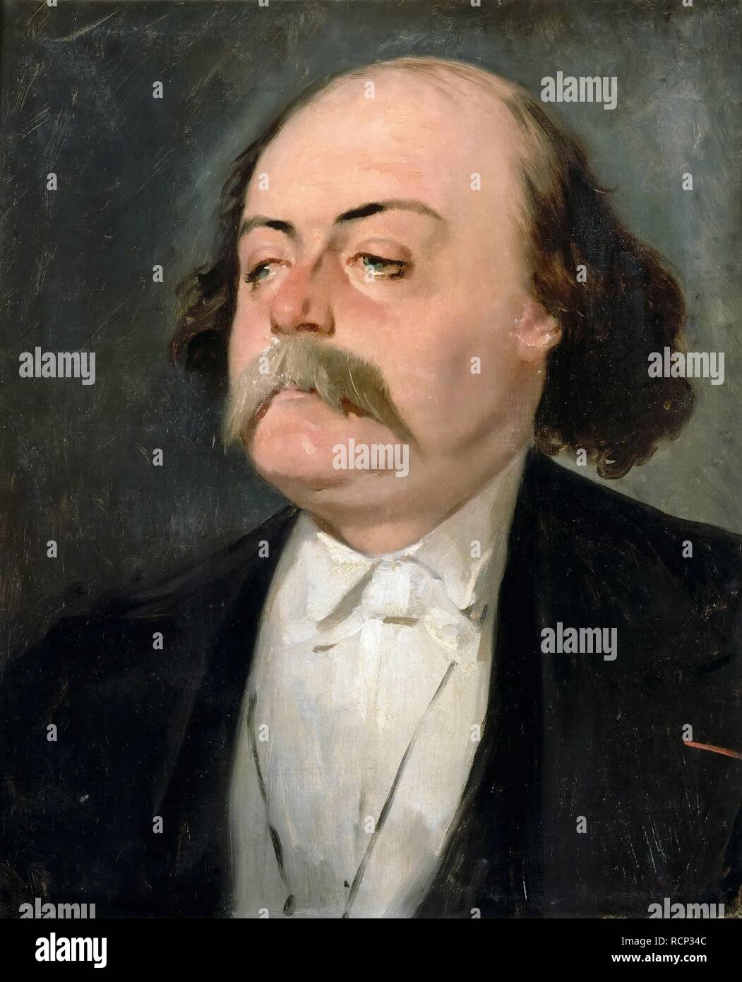 Portrait de Gustave Flaubert (1821-1880). Musée : Musée de l'histoire de la France, Le Château de Versailles. Auteur : GIRAUD, Pierre François Eugène. Banque D'Images