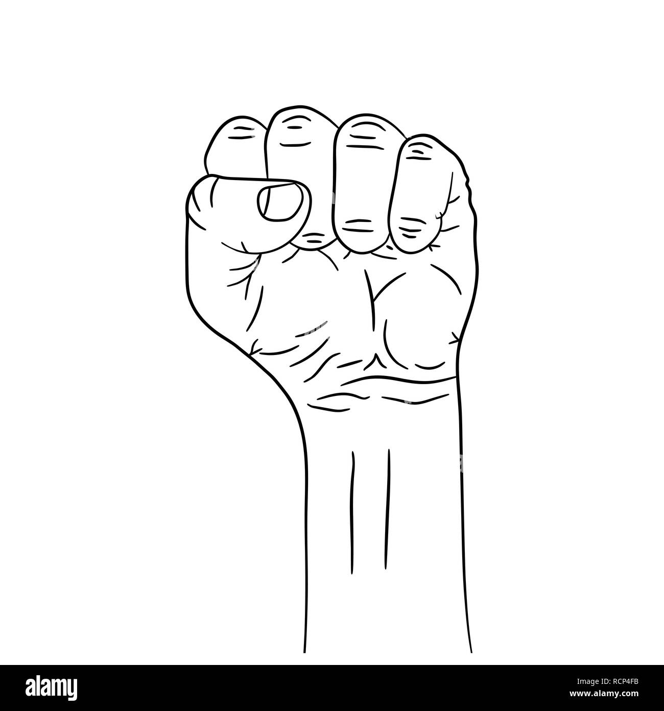 Fist icône dans télévision design. Vector illustration. Fist jusqu'isolé sur fond blanc Illustration de Vecteur