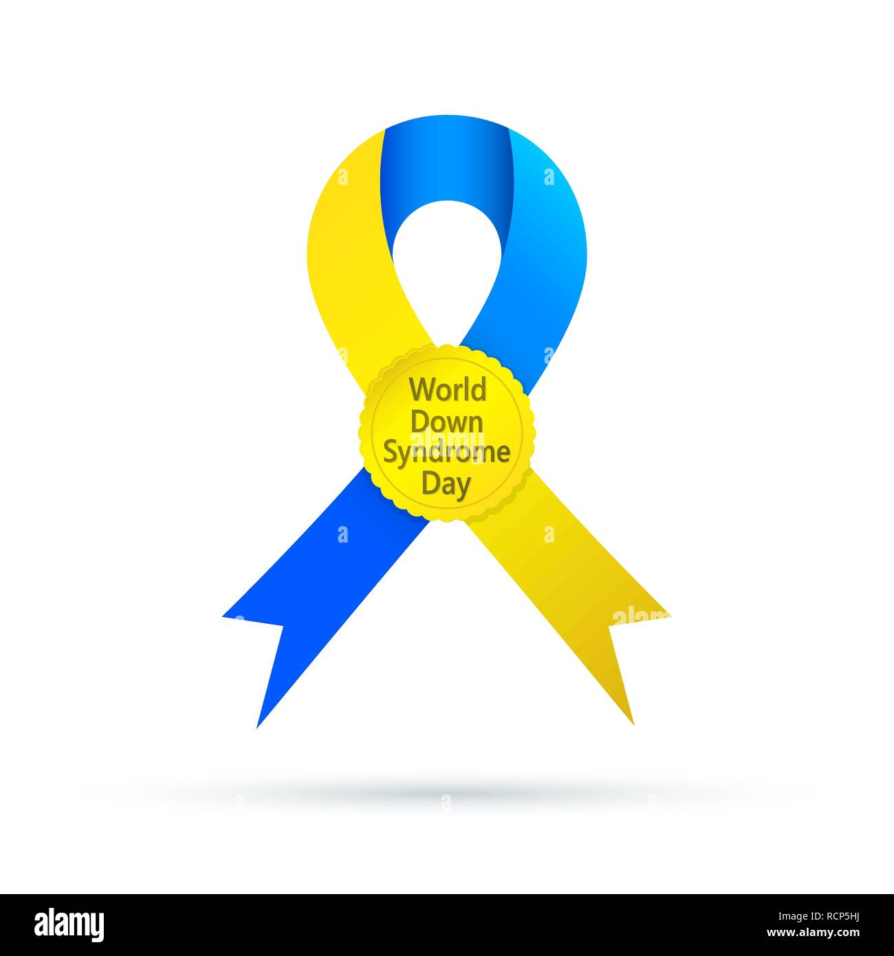 Symbole de la journée mondiale de la trisomie 21. Vector illustration. 21 mars. Ruban de couleur isolées. Illustration de Vecteur