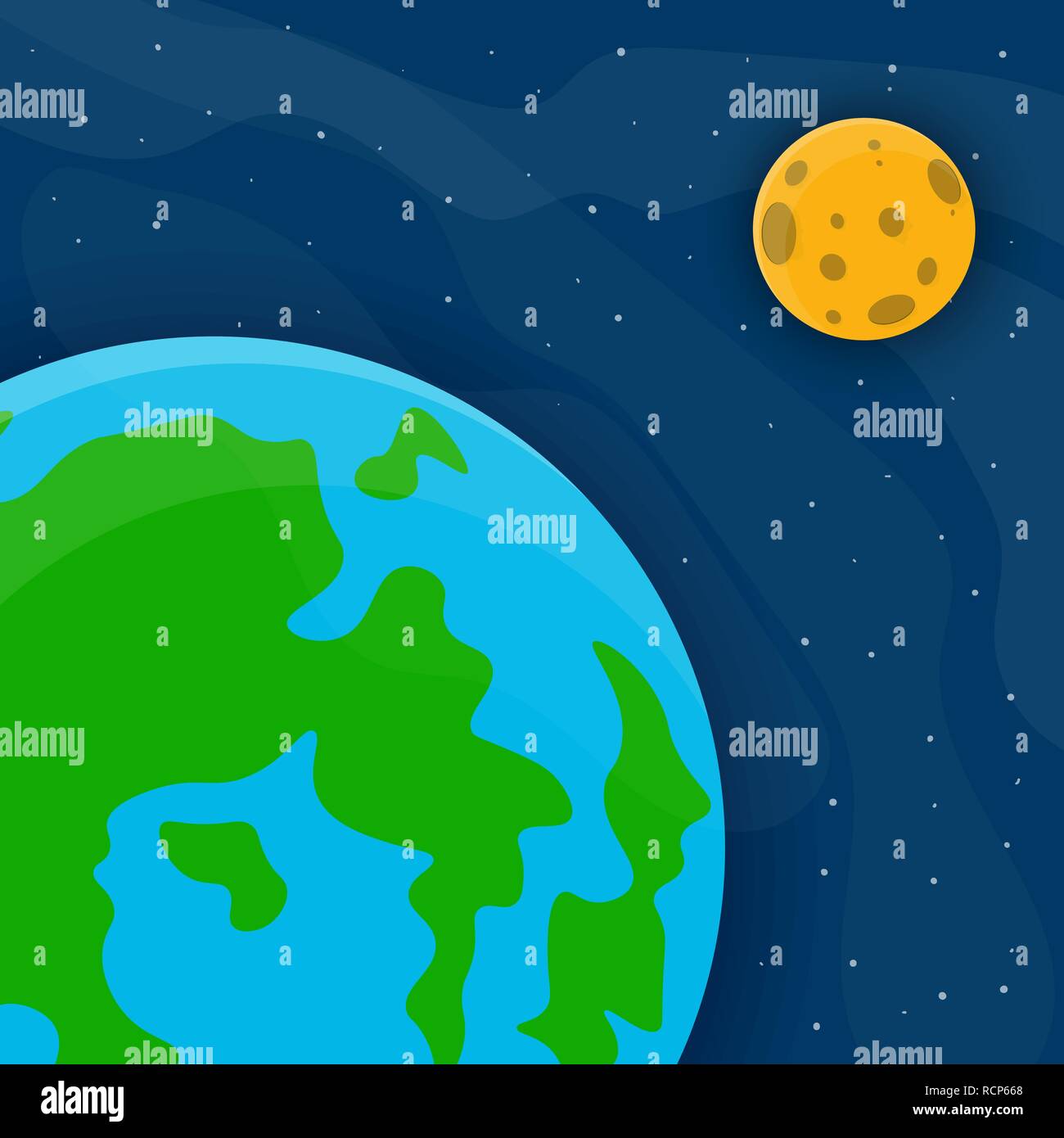 Schéma De Lespace Avec La Terre La Lune Et Les étoiles