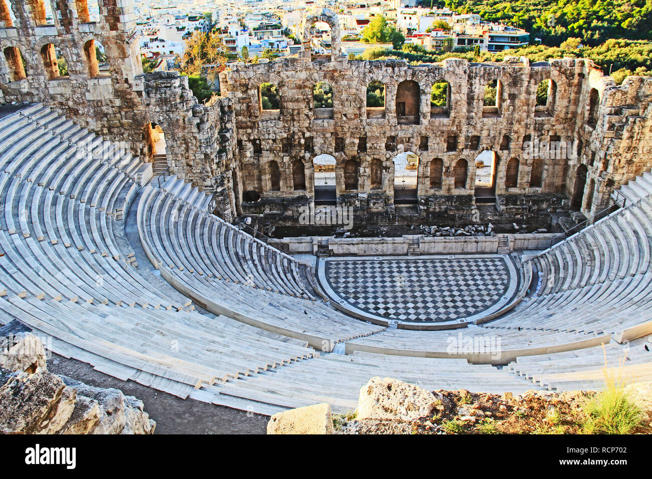 Théâtre de l'odéon d'Hérode Atticus sur l'Acropole à Athènes, Grèce Banque D'Images