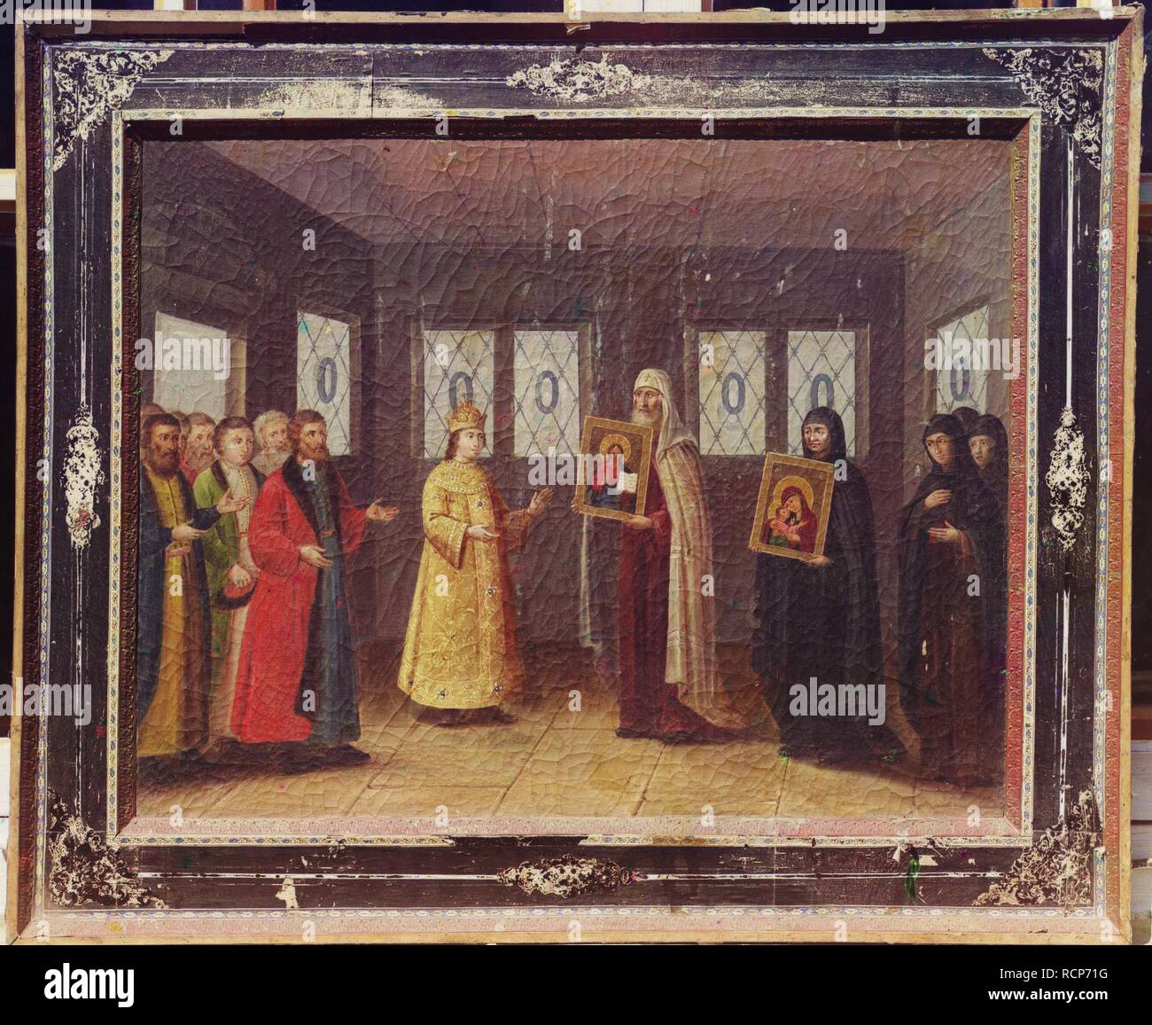 Le serment du couronnement de Michail Romanov. Musée : Musée de l'État du Kremlin de Rostov, Rostov. Auteur : anonyme. Banque D'Images