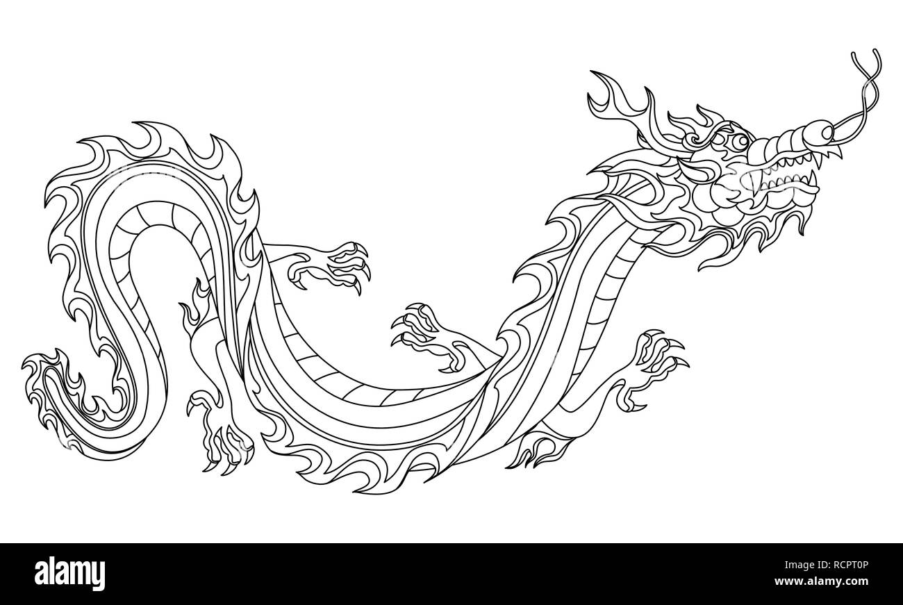 Illustration de dragon chinois. Illustration de Vecteur