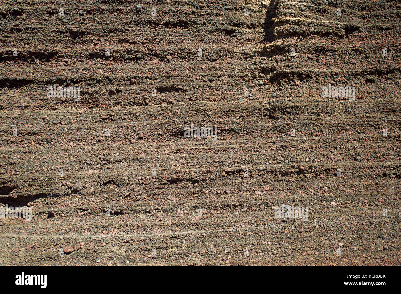 Les couches de roche sédimentaire sur Lanzarote, Îles Canaries Banque D'Images
