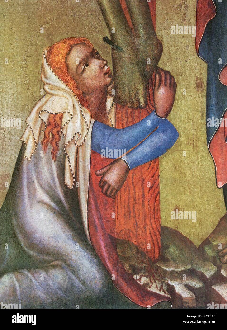 Marie de Magdala (Détail du panneau 'Crucifixion'). Musée : Musée des beaux-arts, Prague. Author : MASTER OF HOHENFURTH. Banque D'Images