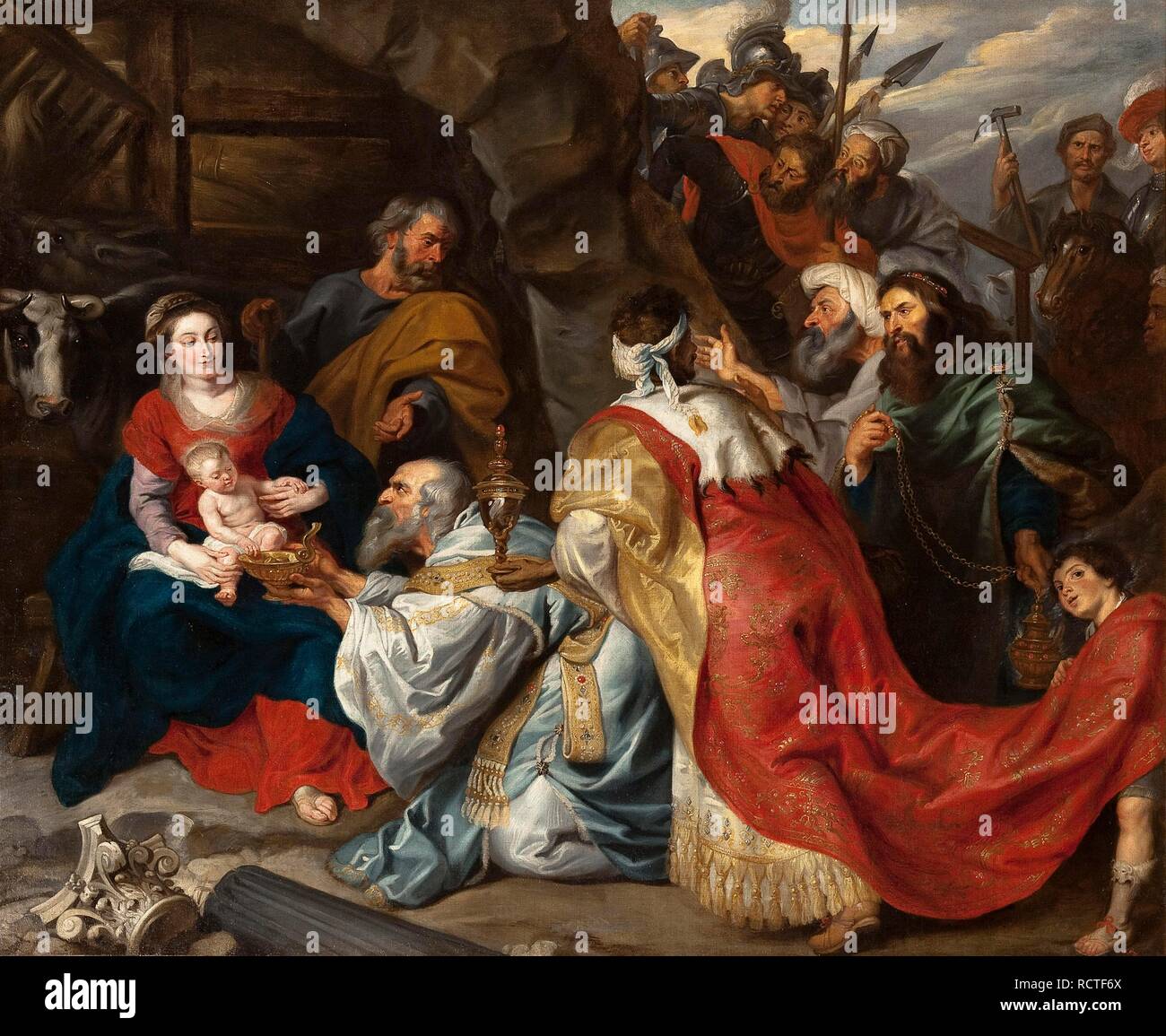 L'Adoration des Mages. Musée : Etat de l'Ermitage, Saint-Pétersbourg. Auteur : Rubens, Pieter Paul. Banque D'Images