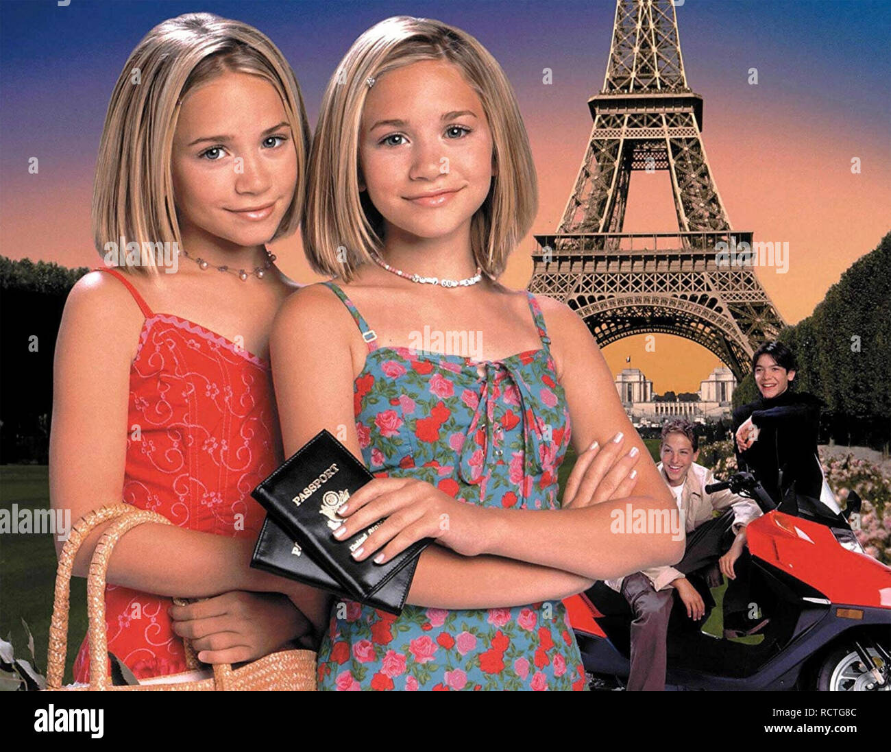 Passeport pour PARIS 1999 Dualstar Productions film avec Ashley et Mary-Kate Olsen Banque D'Images