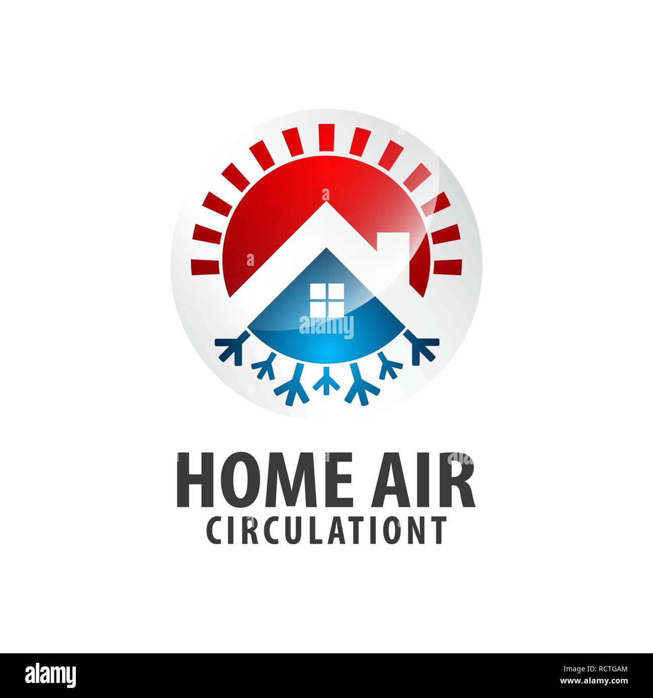 Flèche de cercle de circulation de l'Air Accueil concept logo design. Modèle de graphique vectoriel de l'élément symbole Illustration de Vecteur