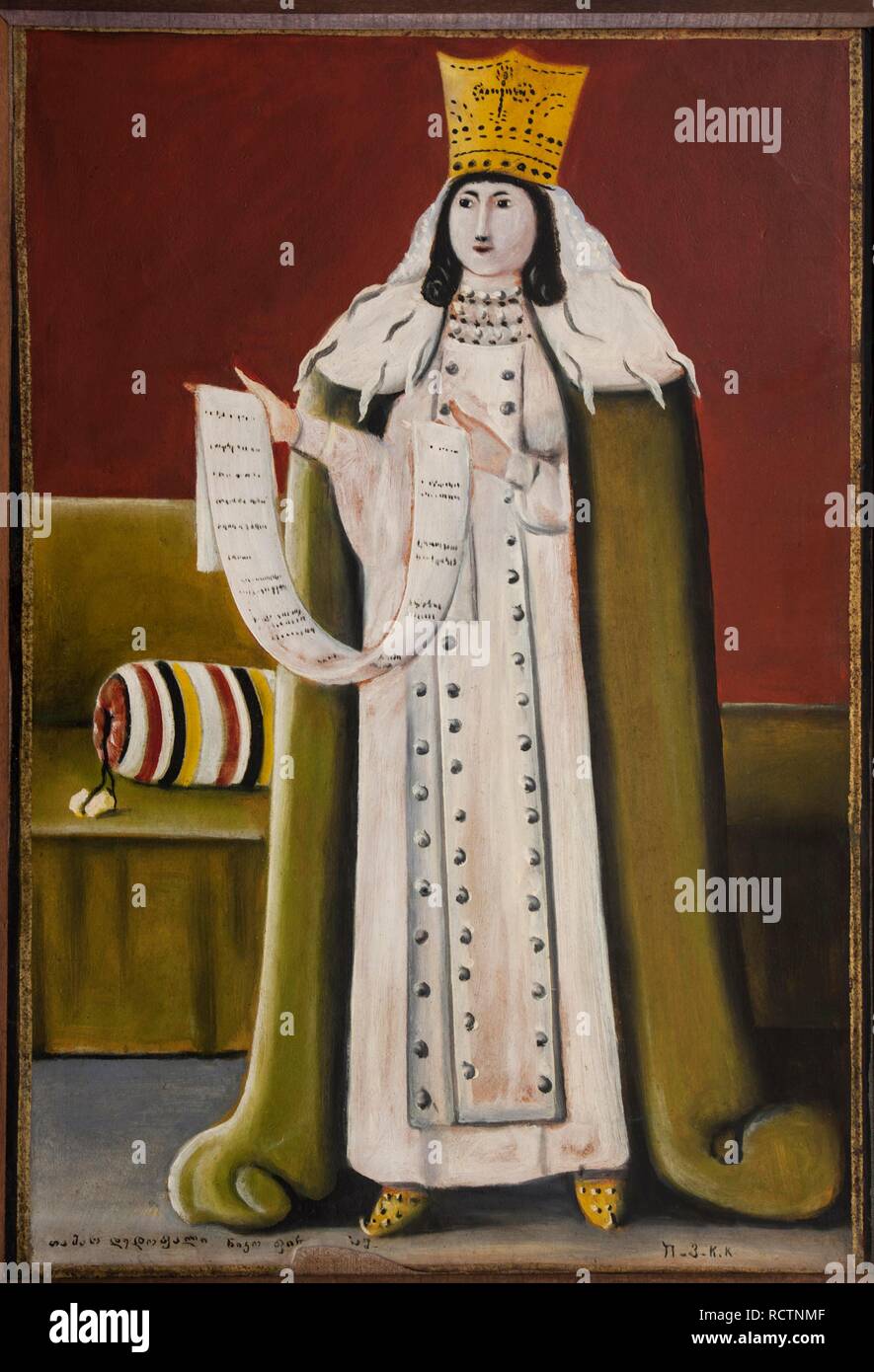 La Reine Tamar. Niko Pirosmanashvili musée : Musée, Mirzaani. Auteur : NIKO PIROSMANI. Banque D'Images
