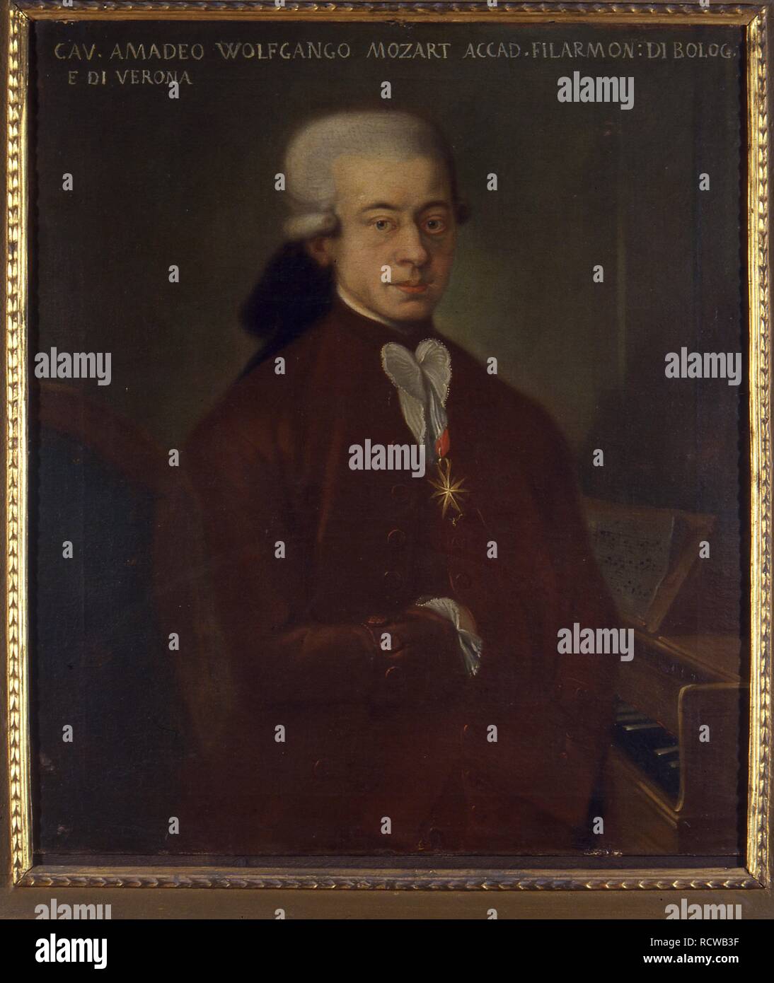 Portrait du compositeur Wolfgang Amadeus Mozart (1756-1791). Musée : Biblioteca della musica di Bologna. Auteur : anonyme. Banque D'Images