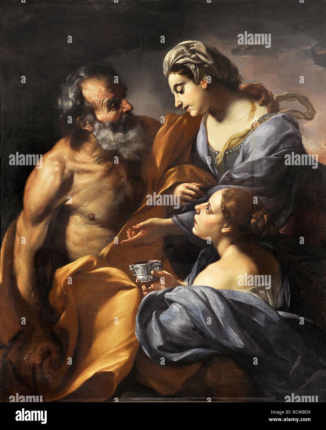 Lot et ses filles. Musée : Palazzo Chigi, Ariccia. Auteur : Brandi, GIACINTO. Banque D'Images
