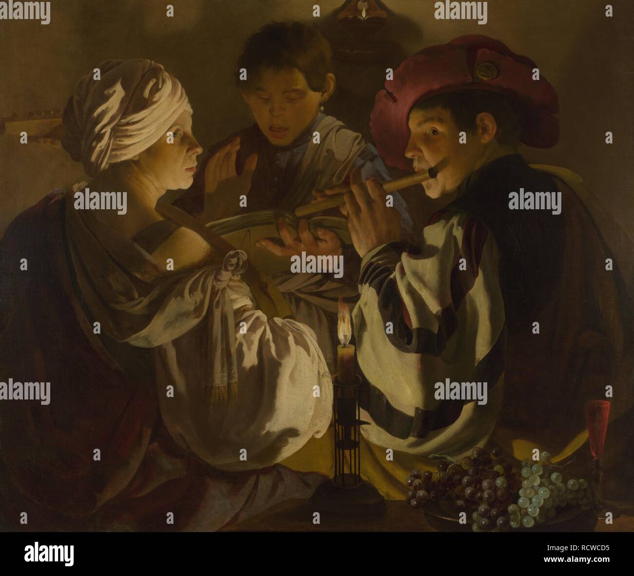 Le Concert. Musée : National Gallery, Londres. Auteur : Ter Brugghen, Hendrick Jansz. Banque D'Images